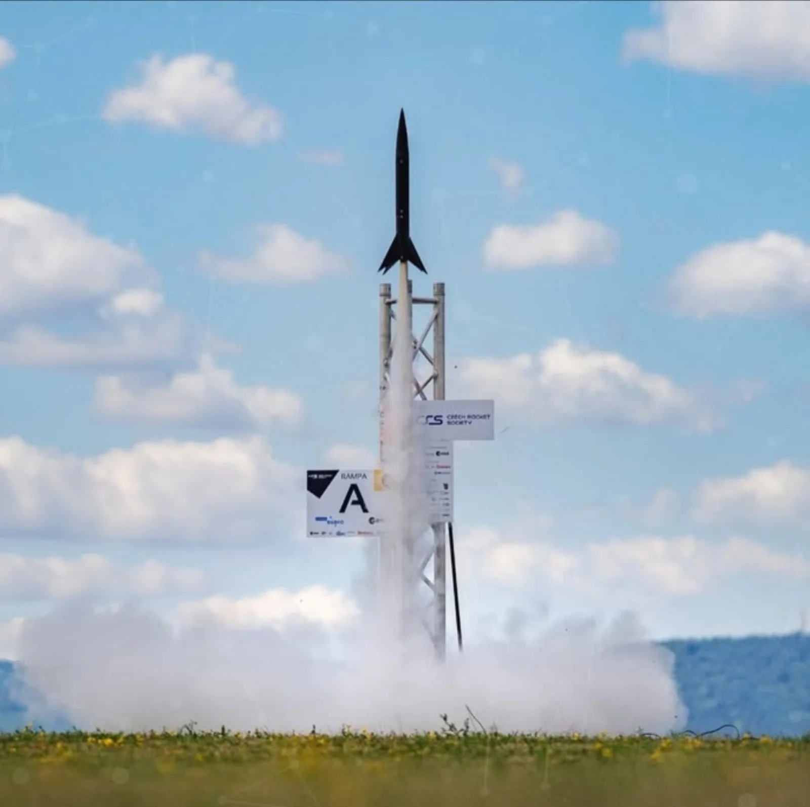 SARISSA lifts off beside the launch rail at CRC 2026