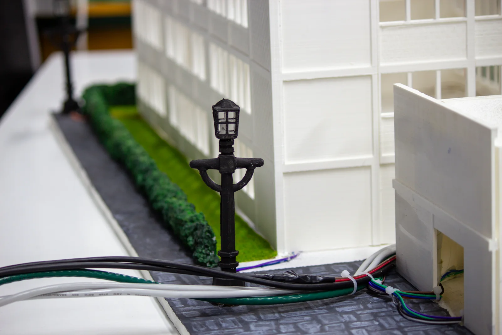Detail 4 of the Smart Campus scale model and electronics